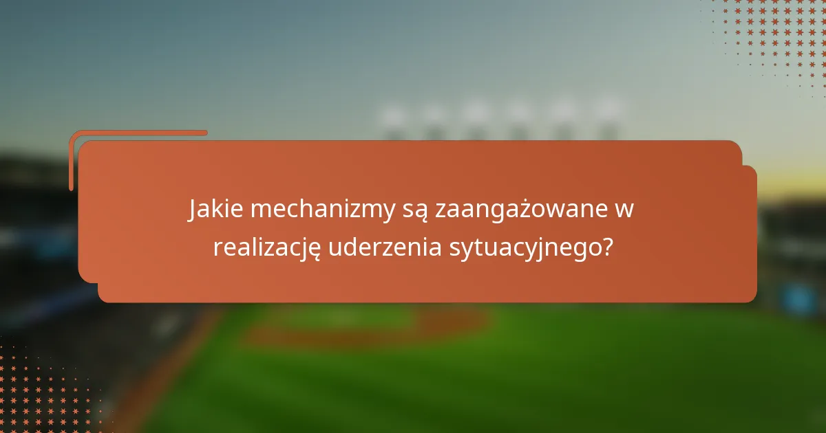 Jakie mechanizmy są zaangażowane w realizację uderzenia sytuacyjnego?